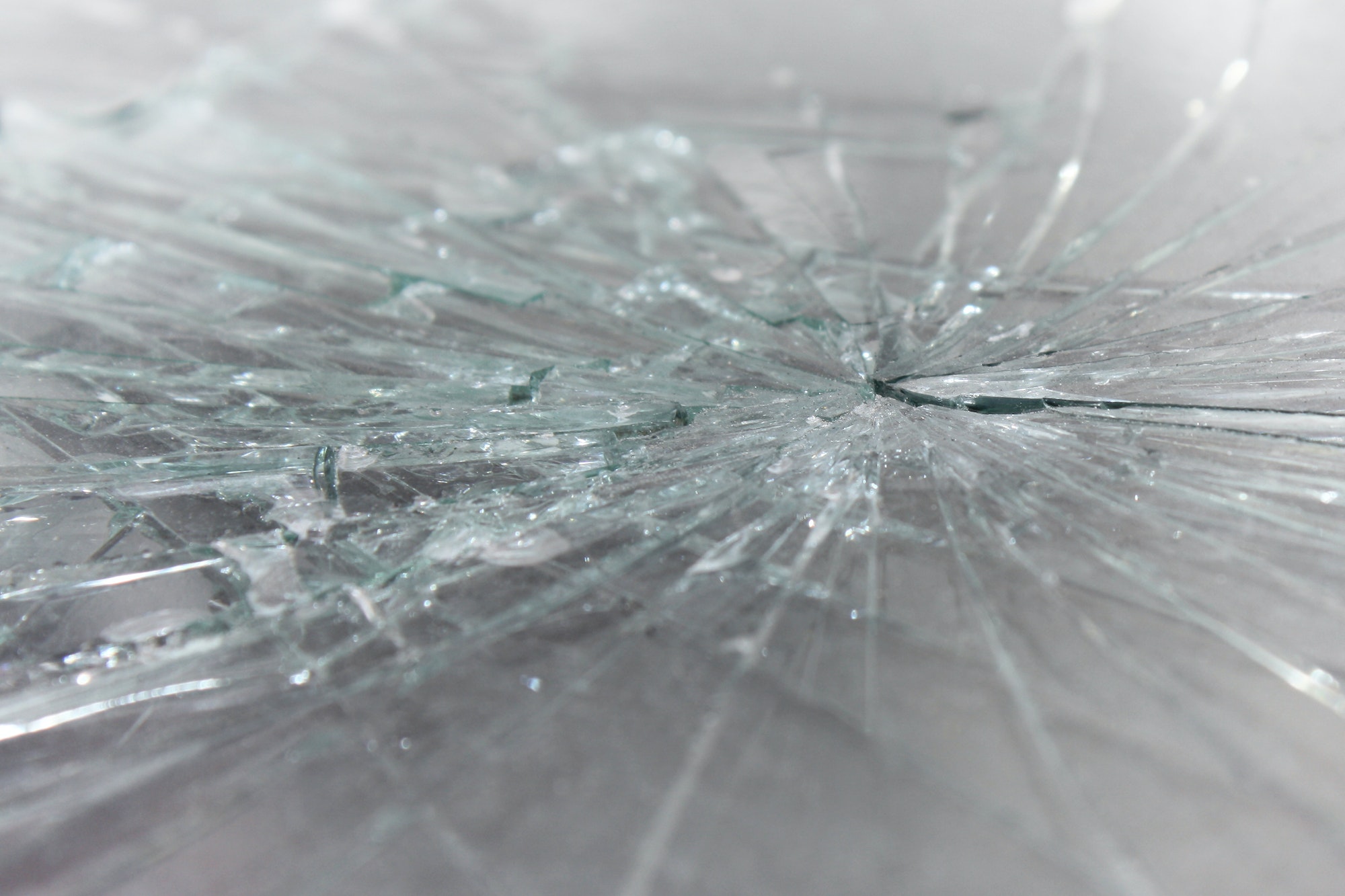 Automobile Windshield , Close-up Broken Glass